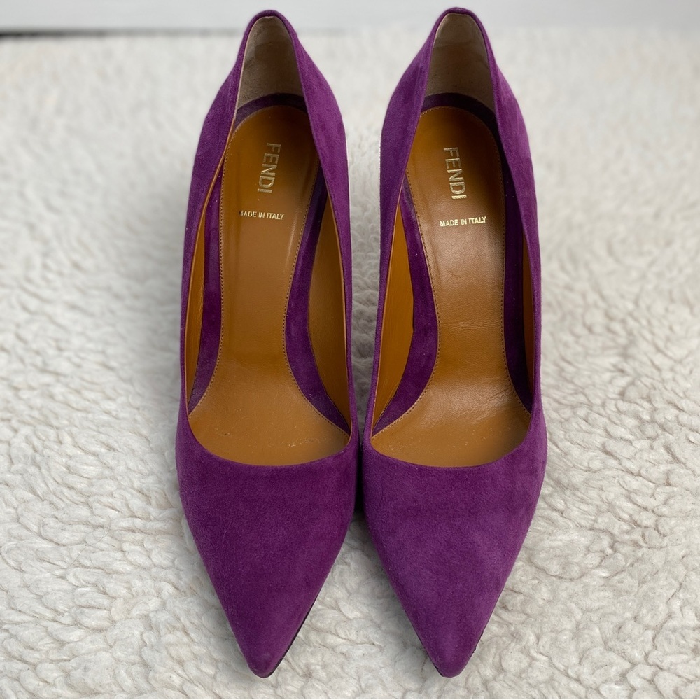 Fendi Purple Suede Heels